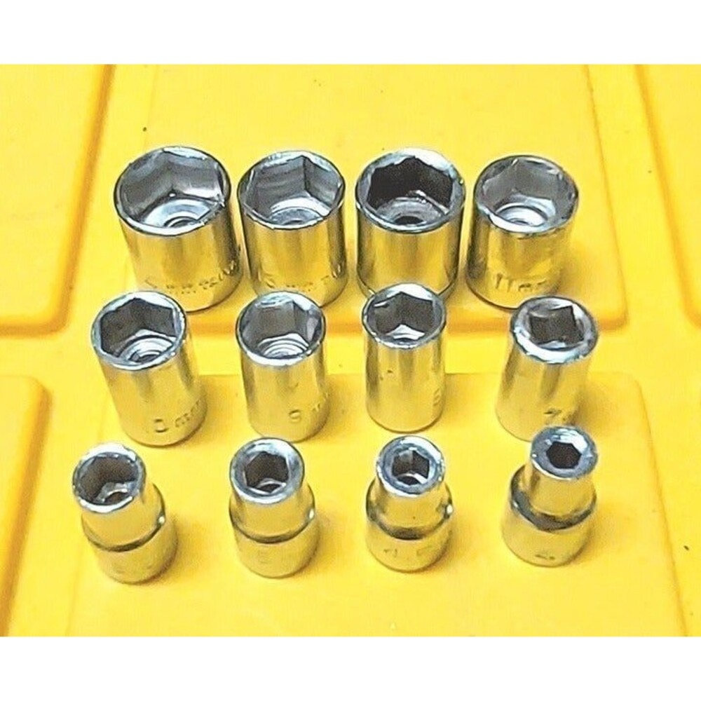Socket Set 12 pc. Metric 1/4" Drive, 6 point sizes 4-14mm